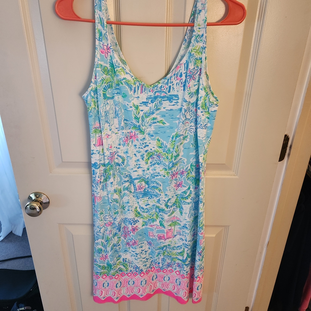 Lilly Pulitzer Blue and Pink Floral Dress